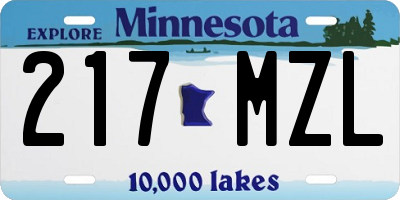 MN license plate 217MZL