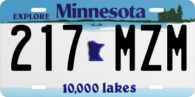MN license plate 217MZM