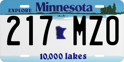 MN license plate 217MZO