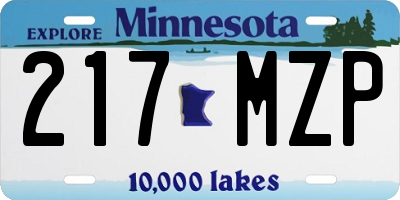 MN license plate 217MZP