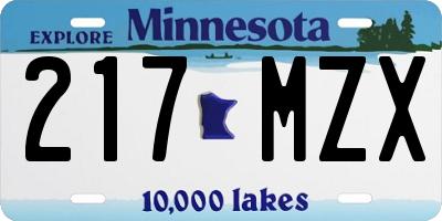 MN license plate 217MZX