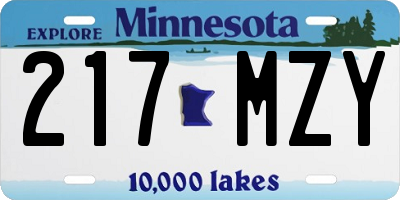 MN license plate 217MZY