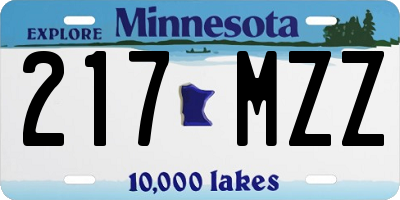 MN license plate 217MZZ
