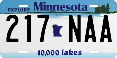 MN license plate 217NAA