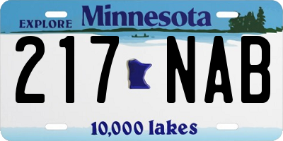 MN license plate 217NAB
