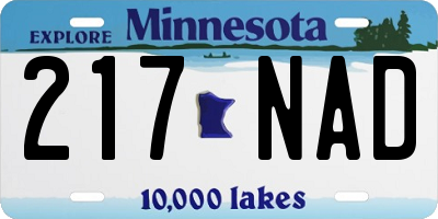 MN license plate 217NAD