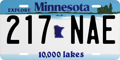 MN license plate 217NAE