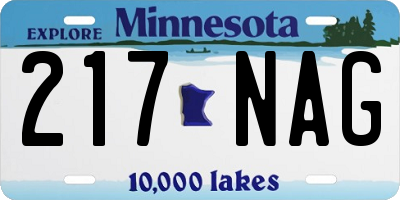 MN license plate 217NAG