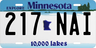 MN license plate 217NAI