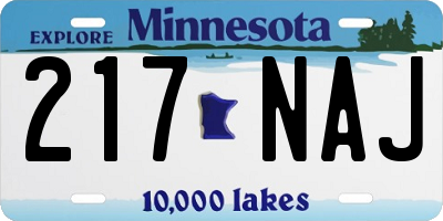 MN license plate 217NAJ