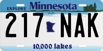 MN license plate 217NAK