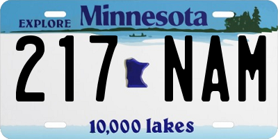 MN license plate 217NAM