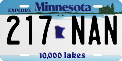 MN license plate 217NAN