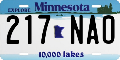 MN license plate 217NAO