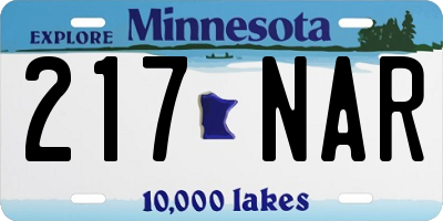 MN license plate 217NAR