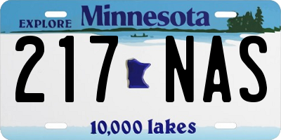 MN license plate 217NAS