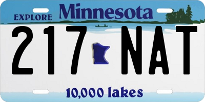 MN license plate 217NAT