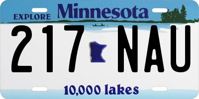 MN license plate 217NAU