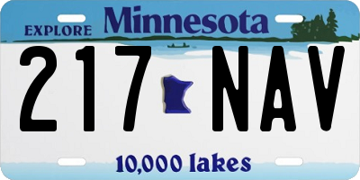MN license plate 217NAV