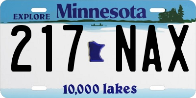 MN license plate 217NAX