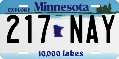MN license plate 217NAY