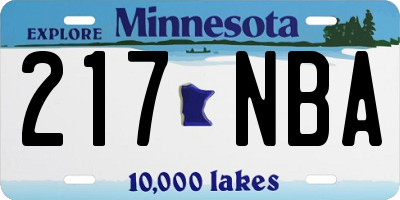 MN license plate 217NBA