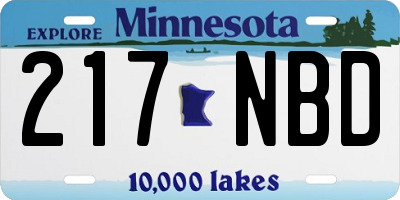 MN license plate 217NBD