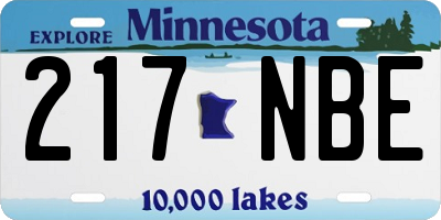 MN license plate 217NBE