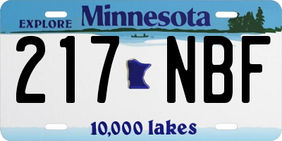 MN license plate 217NBF