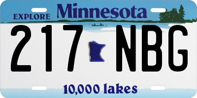 MN license plate 217NBG