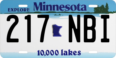 MN license plate 217NBI