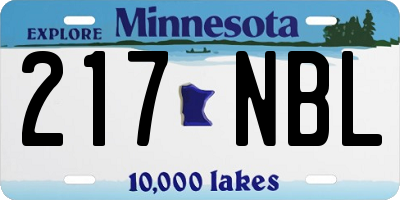 MN license plate 217NBL