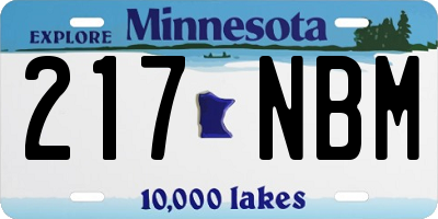 MN license plate 217NBM