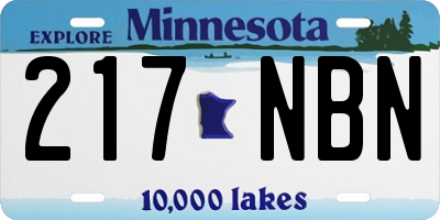 MN license plate 217NBN