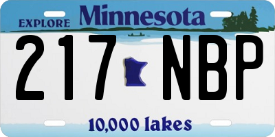 MN license plate 217NBP