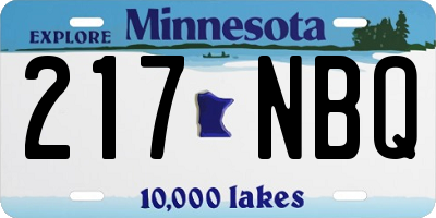 MN license plate 217NBQ