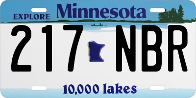 MN license plate 217NBR