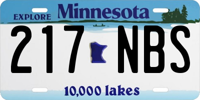 MN license plate 217NBS