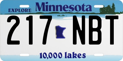 MN license plate 217NBT
