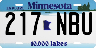 MN license plate 217NBU