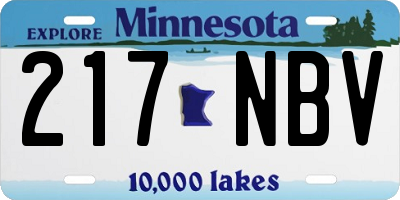 MN license plate 217NBV