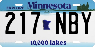 MN license plate 217NBY