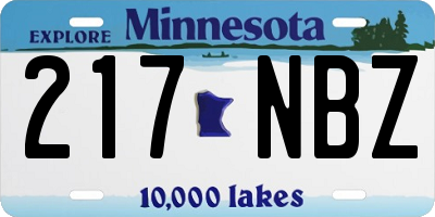 MN license plate 217NBZ