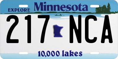 MN license plate 217NCA