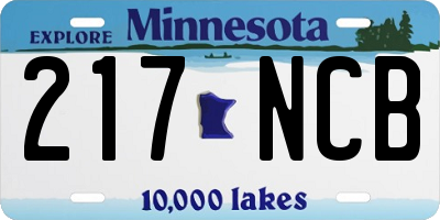 MN license plate 217NCB