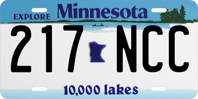 MN license plate 217NCC