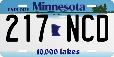 MN license plate 217NCD
