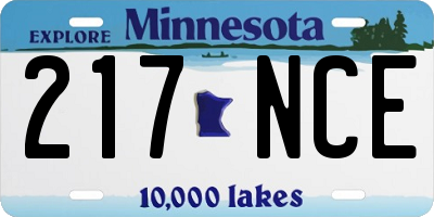 MN license plate 217NCE