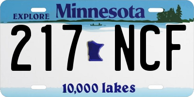 MN license plate 217NCF