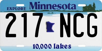 MN license plate 217NCG